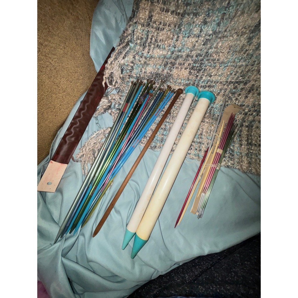 Vintage Knitting Needles Crochet Hooks Lot Boye Bates Aluminum Plastic 60+
